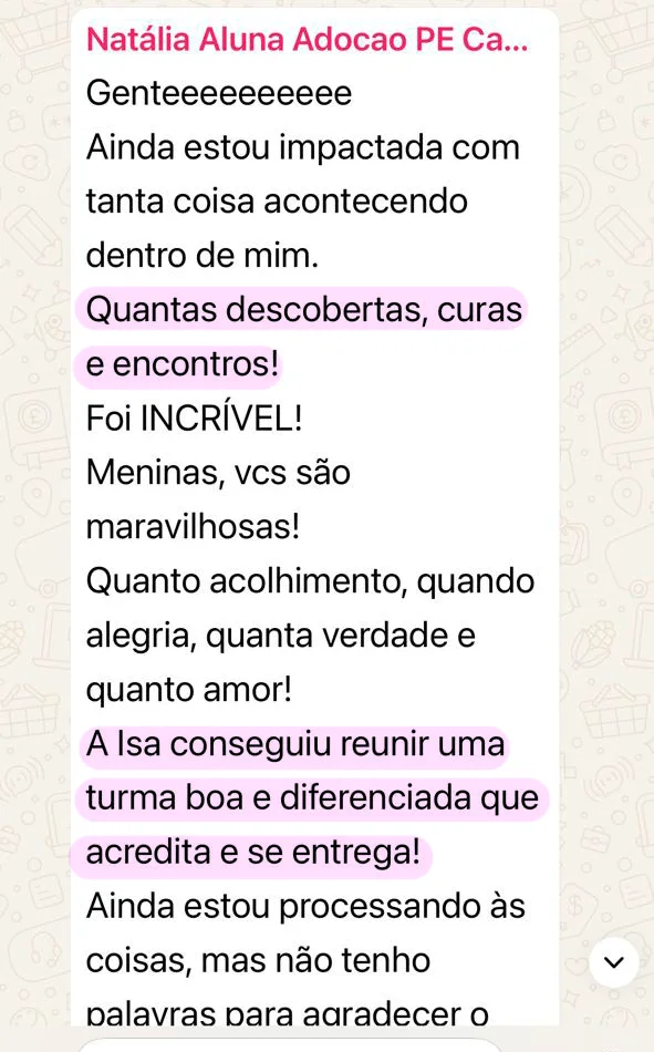 Depoimento de participante da Imersão Reconectar