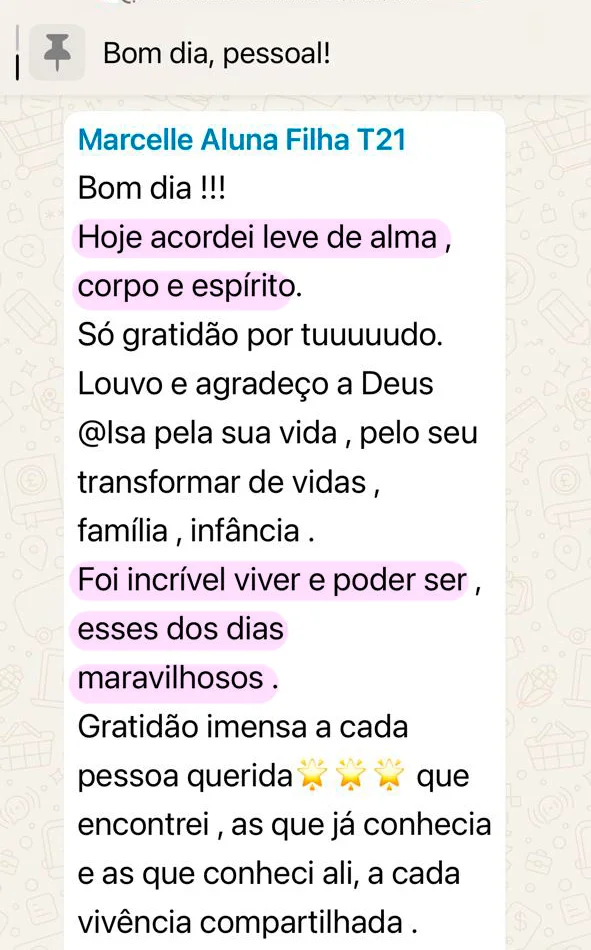 Depoimento de participante da Imersão Reconectar