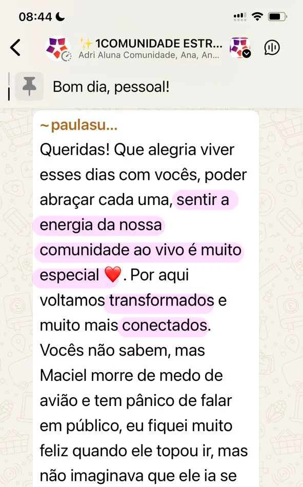 Depoimento de participante da Imersão Reconectar