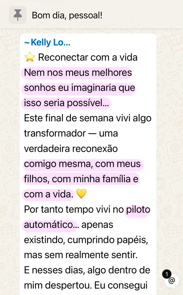 Depoimento de participante da Imersão Reconectar